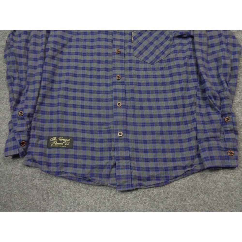 Blue Plaid Men's Casual Button Down Shirt - Picture 3 of 15